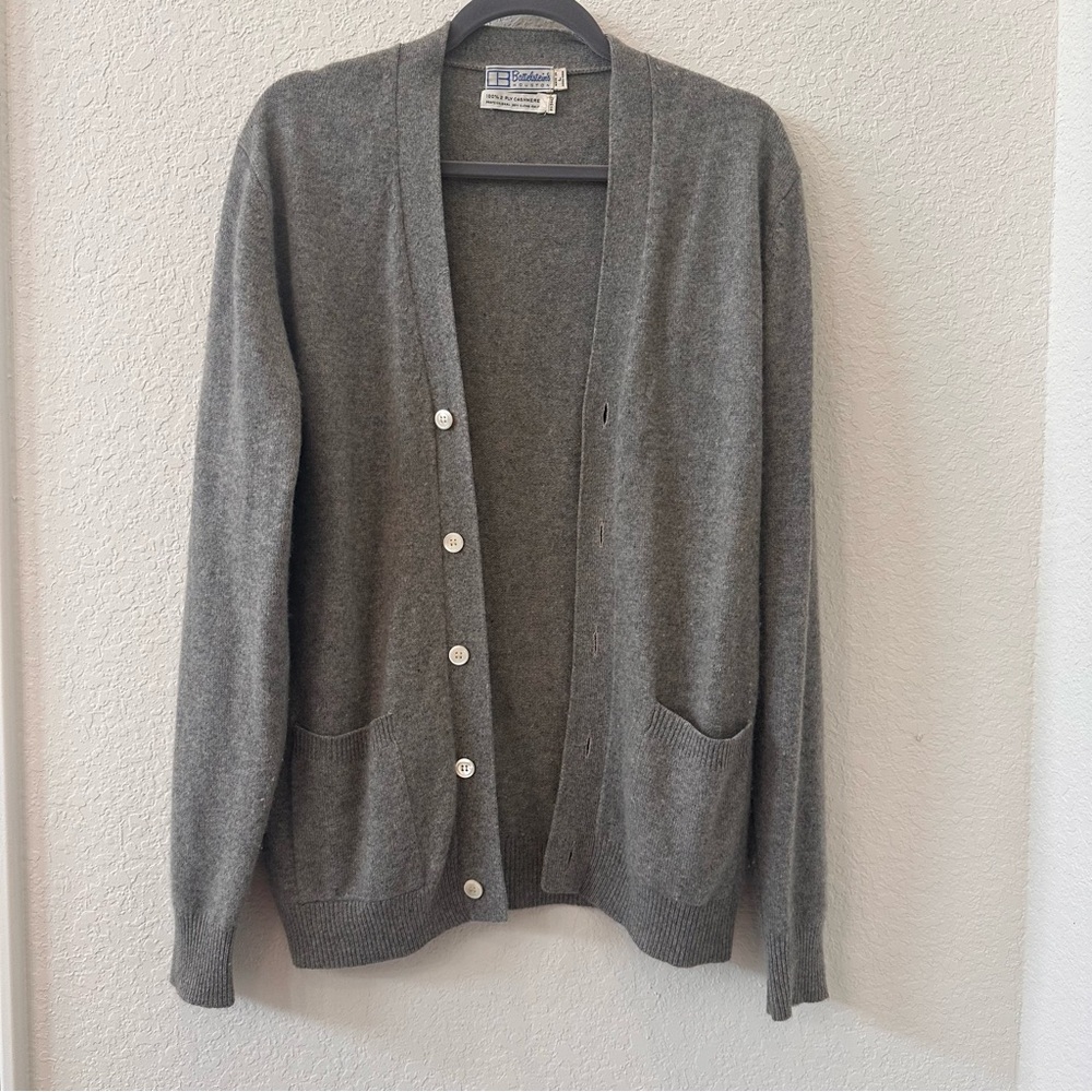 Battelstein’s 2 ply cashmere cardigan grey